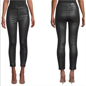 The Kooples Franky Faux Leather Jeans Black Skinny Women’s Size 26 Coated Look